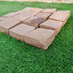 Autumn Brown Riven Sandstone 100X100 Square Setts