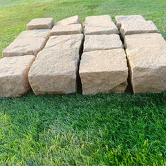 Fossil Mint Riven Sandstone 100X100 Square Setts