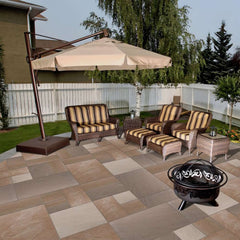 Raj Blend Riven Sandstone 5 Sizes Mixed Patio Paving Slabs