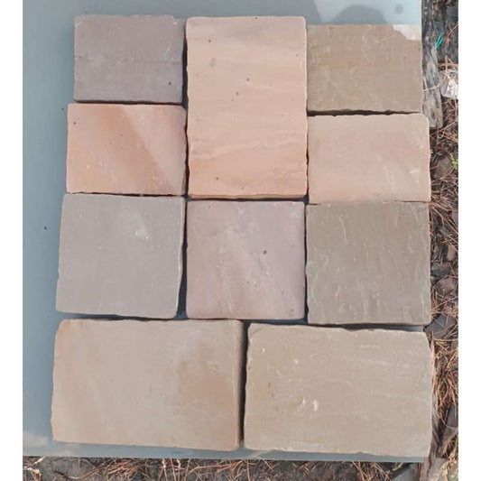 Rippon Buff Tumbled Sandstone Paving Setts