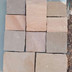 Rippon Buff Tumbled Sandstone Paving Setts