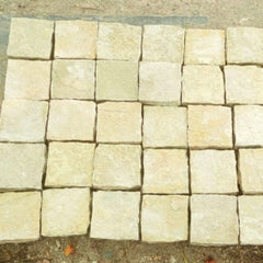 Tandur Yellow Riven Limestone 100X100 Square Setts