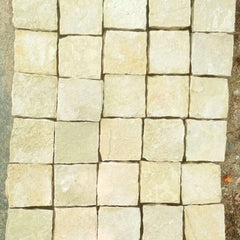 Tandur Yellow Riven Limestone 100X100 Square Setts