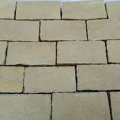 Tandur Yellow Riven Limestone 100X200 Block Setts